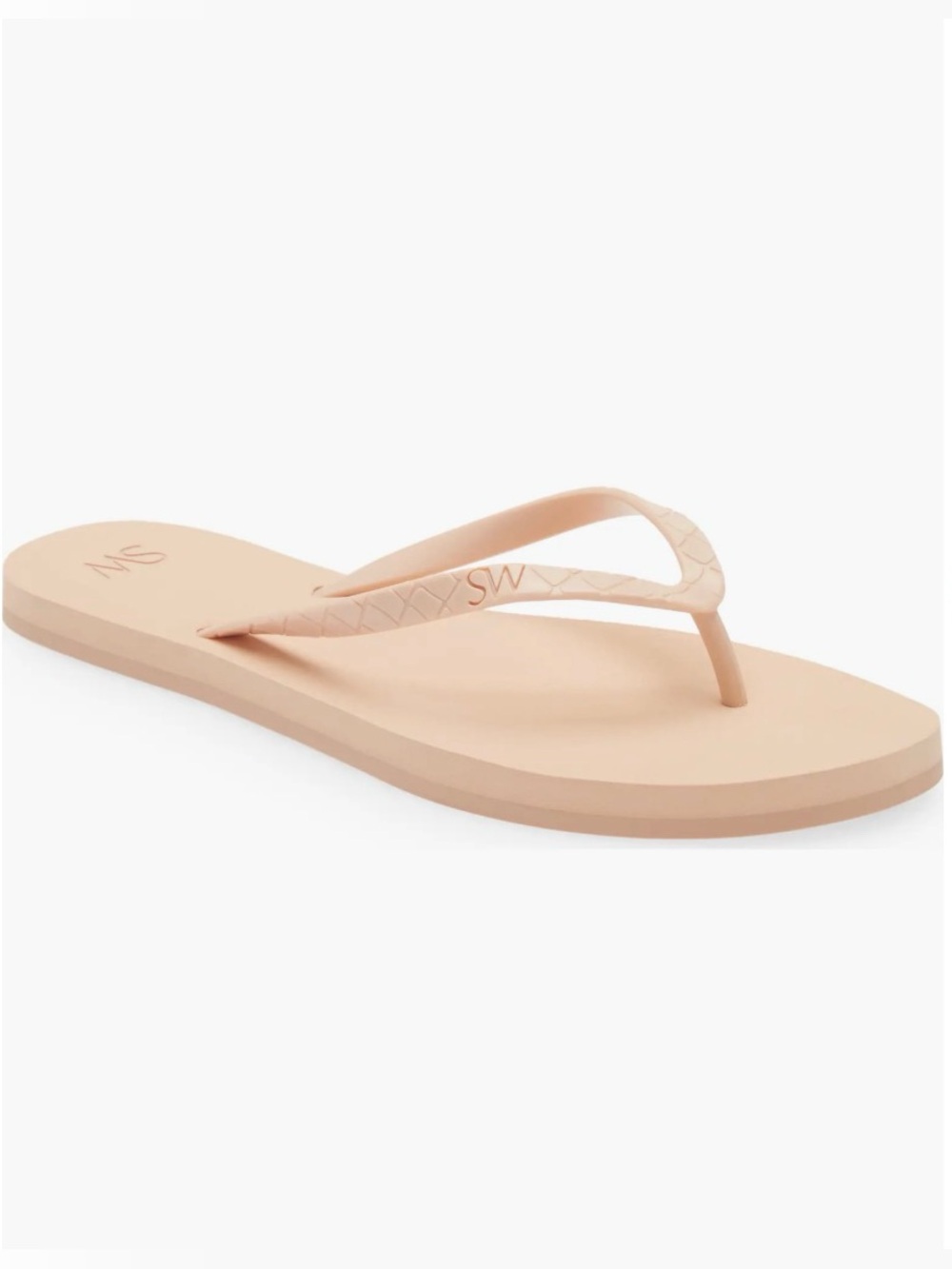 Stuart Weitzman Embossed Flip Flops 
| Size 8 Poudre Color | New In Box